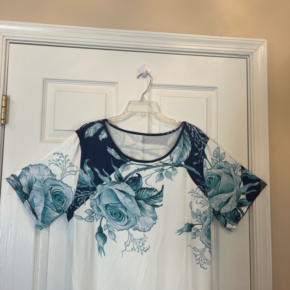 Women's Plus Size Elegant Floral Print Color Block Long Maxi Dress 16W & 20W - Picture 11 of 11